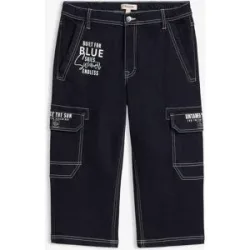 bonprix 3/4-Cargo-Jeans mit Dehnbund, Regular Fitblau 44Herren