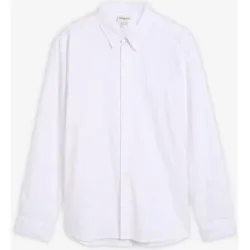 bonprix Langarmhemd aus Leinen-Mix in Modern Fitweiß 45Herren