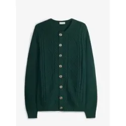 bonprix Trachten-Strickjacke aus weichem Baumwollmixgrün 52Herren