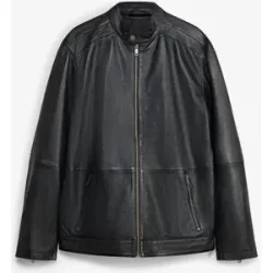 bonprix Lederjacke aus Lammnappa mit Reißverschluss-Taschenschwarz 56Herren