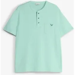 bonprix Henleyshirt aus reiner Bio-Baumwollegrün 64Herren