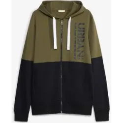 bonprix Kapuzen-Sweatjacke aus reiner Bio-Baumwolleschwarz 68Herren