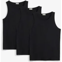 bonprix Tanktop in Regular Fit (3er Pack)schwarz 72Herren