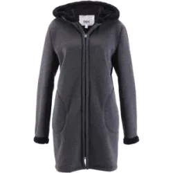 bonprix Kapuzen-Sweatjacke mit Teddyfellgrau 44Damen