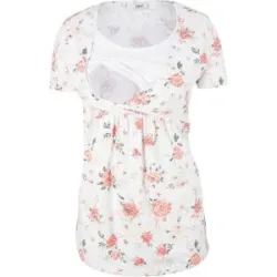 bonprix 2-in-1 Umstands- und Stillshirt aus Bio-Baumwolleweiß 44Damen