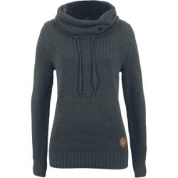 bonprix Grobstrick-Pullover aus Baumwoll-Mixschwarz 48Damen