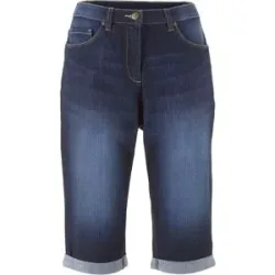 bonprix Jeans Bermuda Mid Waist mit gekrempeltem Saumblau 42Damen