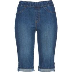 bonprix Jeans Bermuda Mid Waist, Bequembundblau 44Damen