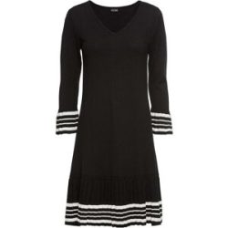 bonprix Strickkleid aus Viskose und Polyamid, ausgestellte Passform, mit Streifendesign