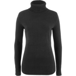 bonprix Basic Rollkragenpulloverschwarz 32Damen