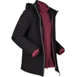 bonprix Funktions-Outdoor-3 in 1 Jacke mit Strickfleece-Innenjackeschwarz 56Damen