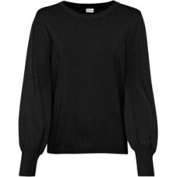 bonprix Strickpullover aus weichem Viskose-Feinstrick, mit Ballon-Ärmeln mit breiten Bündchen