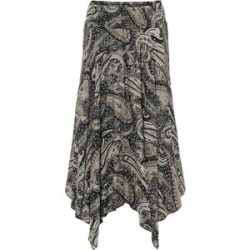 bonprix Midirock aus Viskose, Loose Fit, mit elastischem Bund mit Smokbündchen