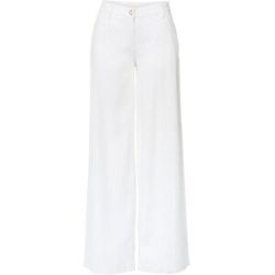 bonprix Palazzo-Hose aus luftigem Leinen-Mixweiß 50Damen
