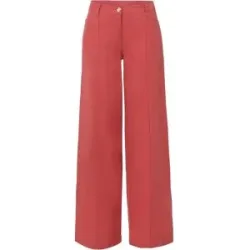 bonprix Palazzo-Hose aus luftigem Leinen-Mixrosa 52Damen