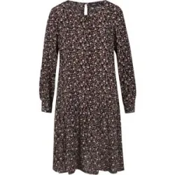 bonprix Minikleid mit floralem All-Over Print, aus Viskose, Regular Fit, ohne Kragen