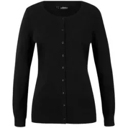 bonprix Basic Feinstrickjacke mit recycelter Baumwolleschwarz 48Damen