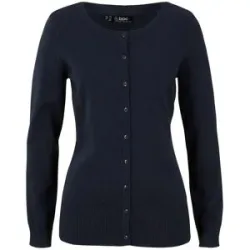 bonprix Basic Feinstrickjacke mit recycelter Baumwolleblau 36Damen