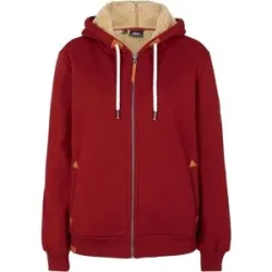 bonprix Kapuzen-Sweatjacke mit Teddyfutterrot 36Damen