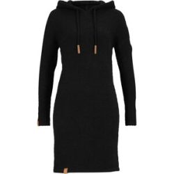 bonprix Strickkleid mit Kapuze und Bindebändern, Ballonform, mit langem Arm