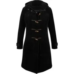 bonprix Gefütterter Cord-Dufflecoatschwarz 50Damen