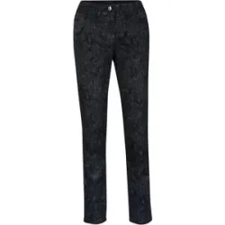 bonprix Twillhose mit edlem Druckschwarz 52Damen