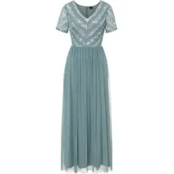 bonprix Maxikleid mit Paillettenstickereipetrol 46Damen