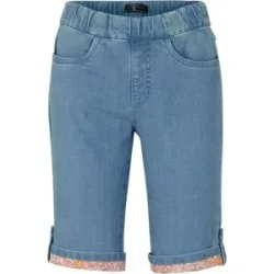 bonprix Jeans-Bermuda mit farbigem Aufschlagblau 44Damen