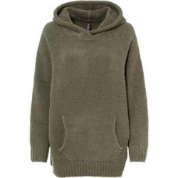 bonprix Strickpullover mit Kapuze, mit Teddy-Fleece, Oversized Passform, Kängurutasche