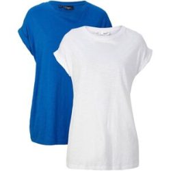 bonprix Longshirt aus reiner Bio-Baumwolle (2er Pack)blau 36Damen