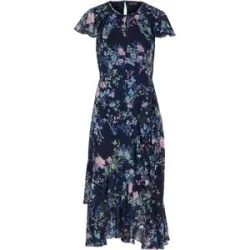 bonprix Chiffonkleid mit Flügelärmelblau 42Damen