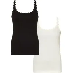 bonprix Shirttop Packung, 2 modischer Stil, Slim fit Passform, ohne Ärmel, mit Spitzenborte