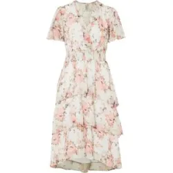 bonprix Midikleid mit Volantsweiß 48Damen