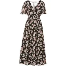 bonprix Maxikleid mit Blumen-Printschwarz 40Damen