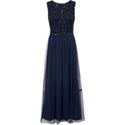 bonprix Maxikleid mit Paillettenstickereiblau 52Damen