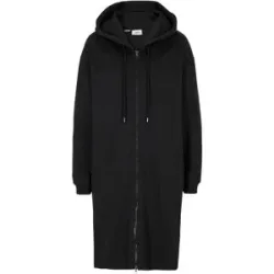bonprix Long-Sweatjacke mit Seitenschlitzenschwarz 56Damen