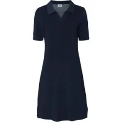 bonprix Knieumspielendes Frottee-Kleid mit Polokragenblau 48Damen