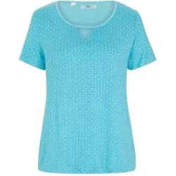 bonprix Shirt mit Gummizug, Kurzarmblau 48Damen