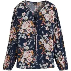 bonprix Bluse aus fließender Viskoseblau 52Damen