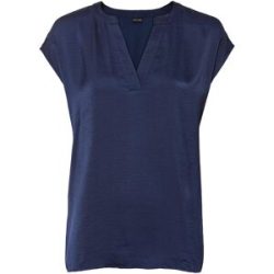 bonprix Lockere Satin-Kurzarmtunika mit überschnittenen Schulternblau 50Damen