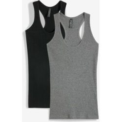 bonprix Tanktop Packung, 2 Ringerrücken, Ripp-Qualität