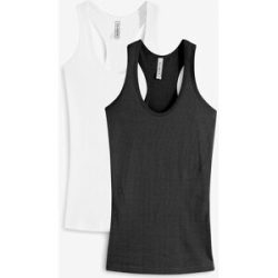 bonprix 2er-Pack Ripp-Tanktopschwarz 40Damen