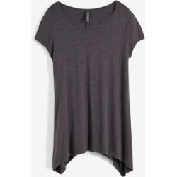 bonprix T-Shirt ausgestellte Passform, asymmetrische Länge, kurze Ärmel