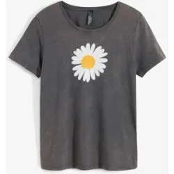 bonprix T-Shirt aus reiner Bio-Baumwollegrau 36Damen