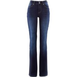 bonprix Bootcut Jeans Mid Waist, Shapingblau 40Damen