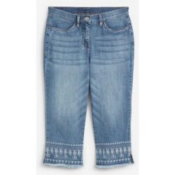 bonprix Caprijeans Slim Fit Passform, Capri-Länge, mit Stickerei