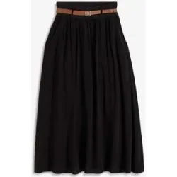bonprix Maxirock aus fließender Viskose (2-tlg. Set)schwarz 38Damen