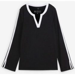 bonprix Langarmshirt bequeme Passform, Langarm-Design, mit kontrastfarbigen Details