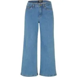 bonprix Wide Leg Jeans Mid Waist, croppedblau 44Damen