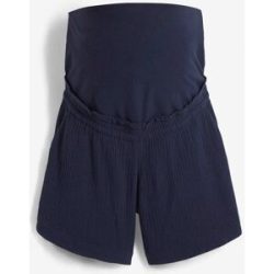 bonprix Umstandsshorts aus reinem Baumwoll-Musselinblau 42Damen